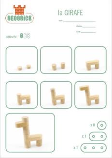 * Fiches ECO imprimable avec moins d'encre, pour jeu de construction NEOBRICK